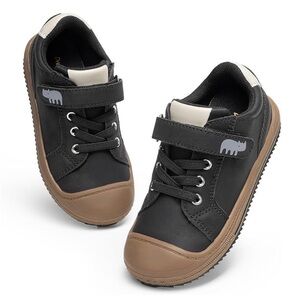 Kids Black and Brown Casual Sneakers with Velcro Strap